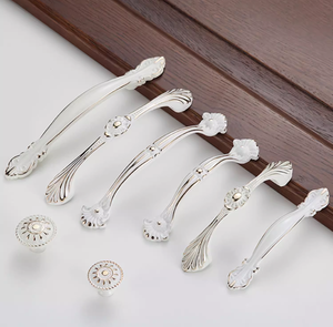 Hot Sale Solid Brass Northern European <strong>Ivory</strong> White Kitchen Cabinet Handles and <strong>Knobs</strong> <strong>Drawer</strong> Pulls - Product Image 1