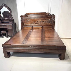 Letto Matrimoniale di Alta Qualità <span class=keywords><strong>in</strong></span> <span class=keywords><strong>Legno</strong></span> <span class=keywords><strong>Massello</strong></span> Intagliato Stile Classico Cinese 1,8m - Product Image 2