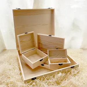 Free Custom 3 Piece Home Storage Wooden Box Personalized Wooden Boxes Handmade Wooden Boxes