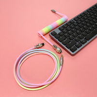 Aflion Keyboard USB penerbangan, koil tipe-c untuk kabel musim semi, kustom mekanik kumparan lengan ganda Aviator Ca