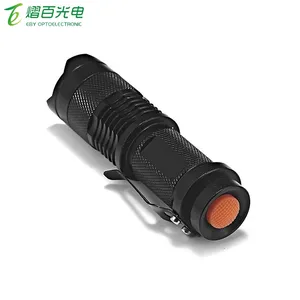 500pcs Mini UV LED Flashlight CREE Q5 LED Torch AA 14500 Battery Zommable Camp Tactical Flashlight Light Lamp Lantern