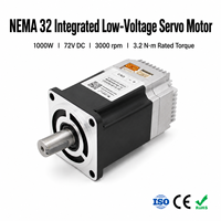 Moteur servo industriel basse tension 72V 1000W, bride 80mm NEMA 34, encodeur absolu DC 17 bits intégré, 3000 tr/min, IP54, AGV