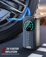 Compresseur d'air numérique portable 12V DC 150PSI avec pompe rapide, lumières LED et moniteur de pression des pneus 6000mAh ABS