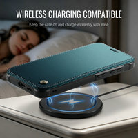 Étui portefeuille CaseMe de luxe bleu-vert pour Samsung Galaxy S25 S26 S27, nouvelle arrivée, avec 3 emplacements pour cartes