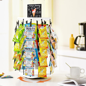 Rotating Snack Display Rack With Clips For Kitchen Storage And Party Snacks - Product Image 1
