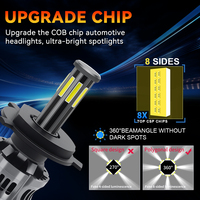 Bombillas LED para Faros Delanteros de Automóvil H4 de 8 Lados, Luz Alta y Baja, H1 H3 H7 H11 9005 9006 9007 880, Luz LED para Automóvil de 360 Grados