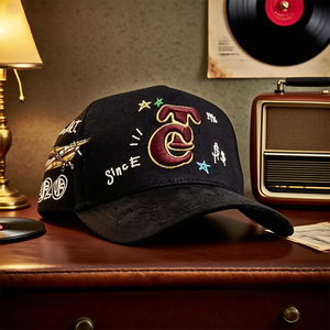 Gorra Deportiva de Béisbol OEM ODM de 5 Paneles con Visera Curva de Gamuza Negra, Sombreros Finos Originales Edición Especial de <span class=keywords><strong>Gallo</strong></span> - Product Image 1