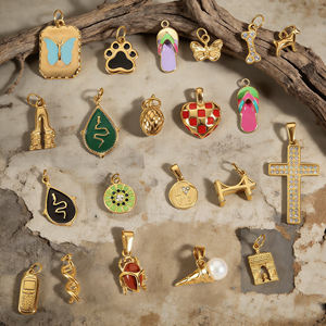 Neue Brooklyn Bridge Anhänger aus Edelstahl, PVD-vergoldet, edler Schmuck, Käfer, Hundepfotenabdruck, Knochen, DIY-Charms für Damen-Halsketten - Product Image 2