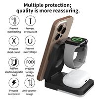 Gadget intelligent portable pliable 3 en 1 chargeur sans fil magnétique casque écouteurs montre intelligente téléphone portable chargeur sans fil Station