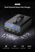 EV-PEAK U3 12V double canal chargeur intelligent équilibré 20A chargeur rapide 1600W Protection des plantes pour batterie au Lithium de Drone