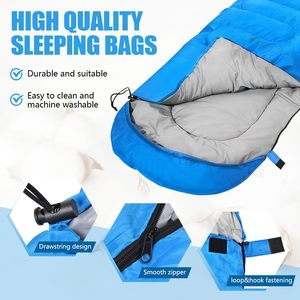Saco de Dormir Rectangular Azul para Adultos, para Acampar al Aire Libre, Transpirable, de Poliéster, Longitud Estándar - Product Image 3