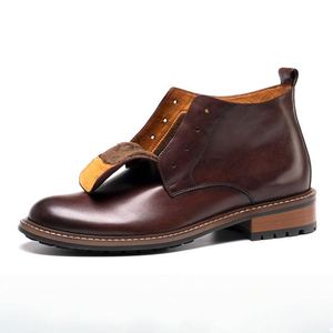 Large Size Men's <b>Work</b> <b>Boots</b> Waterproof Short <b>Boots</b> Stylish Casual Outdoor Walking <b>Boots</b> Height Increasing Autumn Genuine Leather - Product Image 3