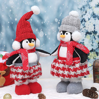 Figurines de pingouins tricotés debout pour filles et garçons, décoration de table pour Noël, hiver, cheminée, fête, cadeau