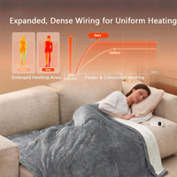 Plaid chauffant électrique en flanelle et polaire Sherpa, 10 réglages de chaleur, protection contre la surchauffe, certifié CE GS, pour canapé, lit, hiver, maison