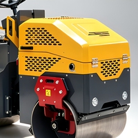 Rouleau compresseur vibrant à double tambour entièrement hydraulique DR 1500H de 1,5 tonne avec moteur diesel de 11 CV, mini rouleau compresseur