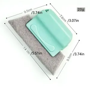 Cepillo de limpieza de ventanas extraíble multifuncional con ranuras y estrías, cerdas suaves ecológicas, mango de plástico - Limpieza de ángulos muertos - Product Image 2