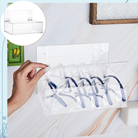 Support mural et distributeur en acrylique transparent pour lunettes de sécurité avec couvercle, boîte de rangement pour masques et fournitures de laboratoire