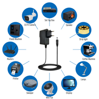 12V 1A Negro/Blanco Conexión de enchufe de la UE Adaptador de corriente de 12W Tipo de producto Adaptadores de corriente