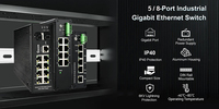 Switch PoE+ industriel Gigabit 8 ports, switch Ethernet géré par web sur rail DIN avec IEEE 802.3af/at
