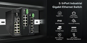 8 porte industriali 802.3 a <span class=keywords><strong>PoE</strong></span> Gigabit <span class=keywords><strong>Ethernet</strong></span> Smart Web gestito da Web Din-Rail Mount <span class=keywords><strong>PoE</strong></span> <span class=keywords><strong>Switch</strong></span> - Product Image 2