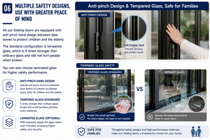 AOSTTER <span class=keywords><strong>Porta</strong></span> Pieghevole in Alluminio su Misura Colore RAL Personalizzato con Finitura Nera Opaca e Serratura di Sicurezza per Architetti - Product Image 6