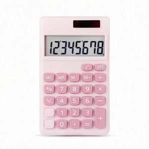 Calculatrice scientifique rose personnalisée en plastique, calculatrice numérique solaire de bureau pour l'école, le bureau et les affaires - Product Image 1