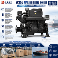 Moteur diesel marin SCDC SDEC SC15G500.1CA2 435HP 1800RPM pour remorqueur, bateau de pêche, alternative au Cummins NTA855