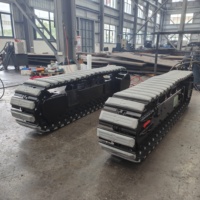 Châssis chenillé en acier de 6 tonnes avec patins en caoutchouc pour la protection des routes destiné aux machines d'entretien