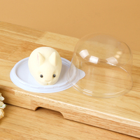 Demi-cercle transparent pâte française mousse gâteau boîte d'emballage dessin animé pièces à dessert boîte d'emballage plateau inférieur