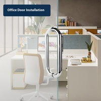 Ensemble de poignées de porte de douche en acier inoxydable SUS304, poignée ovale décalée en forme de L, barre porte-serviettes pour porte coulissante de salle de bain ou d'hôtel