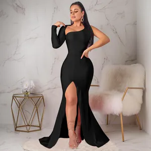 Frauen Bodycon langes Kleid Nachtclub sexy Abend Abschluss ball tragen elegantes Party kleid