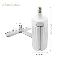 Lampe de culture hydroponique CE FCC à 4 panneaux réglables, E27, 48W, pliable, spectre complet, ampoule LED pour plantes d'intérieur