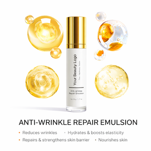 Set Completo Anti-Età per la Cura della Pelle con Crema Rassodante ed Emulsione Riparatrice per Rughe e Idratazione, Etichetta Privata Personalizzabile - Product Image 3
