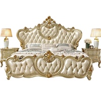 Ensembles de Chambres à Coucher de Luxe Européens, Cadre en Bois Massif, Écologiques, Durables, Nouveau Design, Lit en Cuir Capitonnée, Chambre à Coucher Haut de Gamme