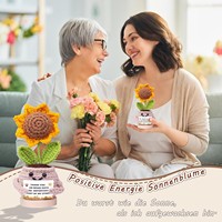 Boneka Bunga Matahari Rajut Mini Positif 2026, Boneka Bunga Matahari Rajut Buatan Tangan, Tanaman Anyelir Rajut, Hadiah Hari Ibu, Hadiah Natal
