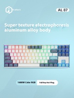 Clavier mécanique IROK AL87PRO, clavier de jeu Aishitou RGB, interrupteurs interchangeables à chaud, alliage d'aluminium électro-plaqué, kit de commutateurs rouge brun