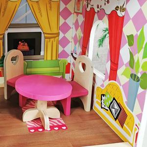 <span class=keywords><strong>Maison</strong></span> de ville en bois massif durable à bon prix pour poupées avec meubles pour filles - Product Image 5
