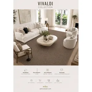 พรมปูพื้นโพลีโพรพิลีนสีเทอร์ราคอตต้าอ่อน รุ่น Petra Vivaldi 30021 ความหนา 4 มม. เหมาะสำหรับสัตว์เลี้ยง ทนทานต่อการใช้งานหนัก สำหรับห้องนอนและห้องนั่งเล่น - Product Image 3