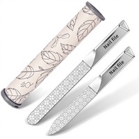 Lime à ongles zébrée en acier inoxydable double face, motif droit, grain 100/180, réutilisable, durable, outil de ponçage pour manucure