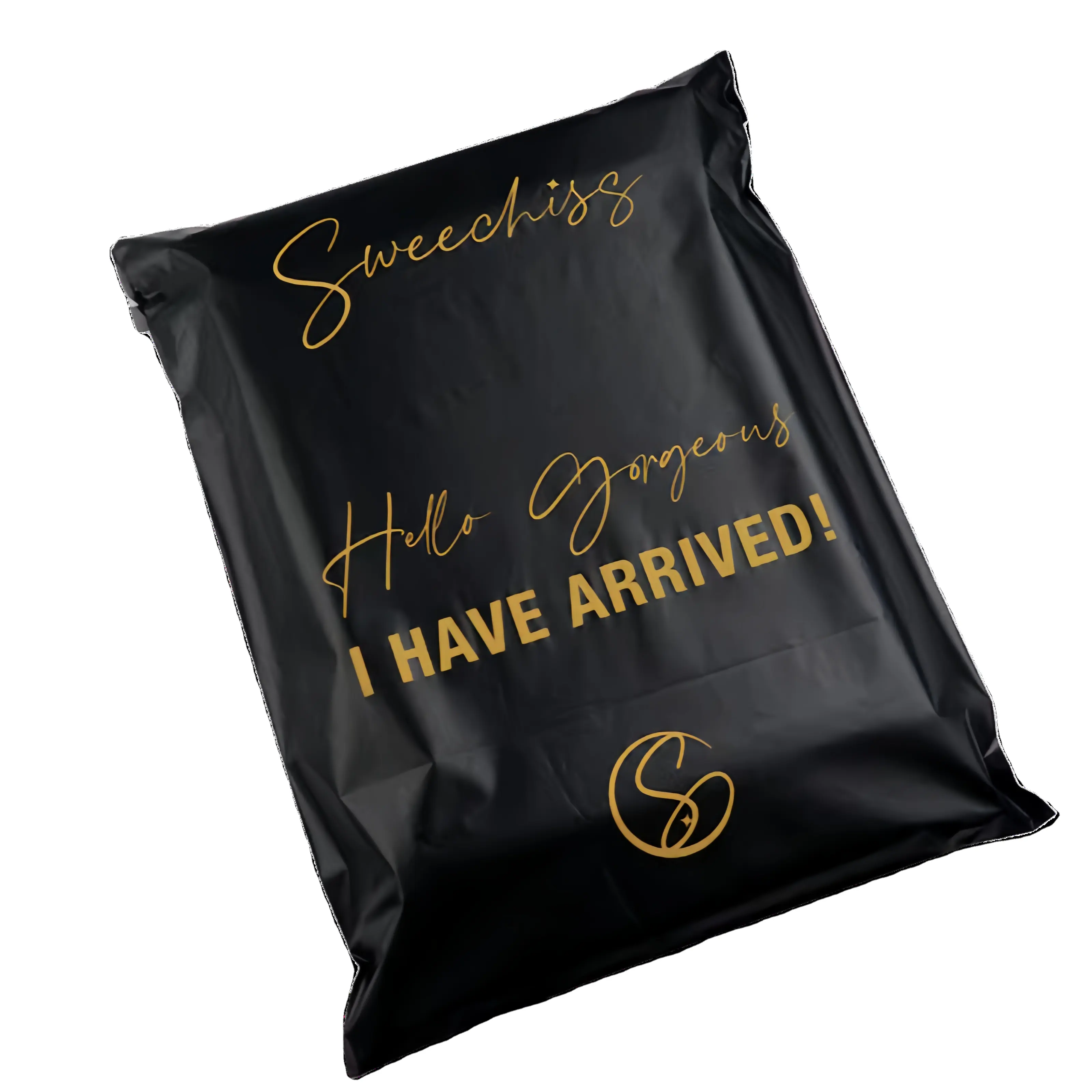 कस्टम लोगो मुद्रित एक्सप्रेस पुनर्नवीनीकरण ब्लैक कूरियर बैग कपड़े शिपिंग पैकेज लिफाफा पॉली मेलर मेलिंग पॉलीमेलर बैग