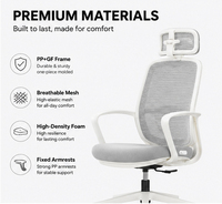 Chaise de bureau ergonomique avec appui-tête, chaise de bureau robuste de 200 kg, chaise de bureau industrielle originale