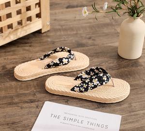 Estate donne ragazze signore fiori per esterno in finta <span class=keywords><strong>paglia</strong></span> <span class=keywords><strong>infradito</strong></span> scivoli sandali pantofola - Product Image 6