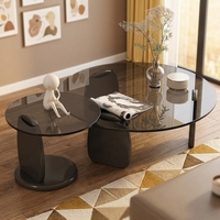 Table basse en verre trempé moderne et créative Modhomi, ensemble de tables d'appoint de luxe pour petit salon ou canapé