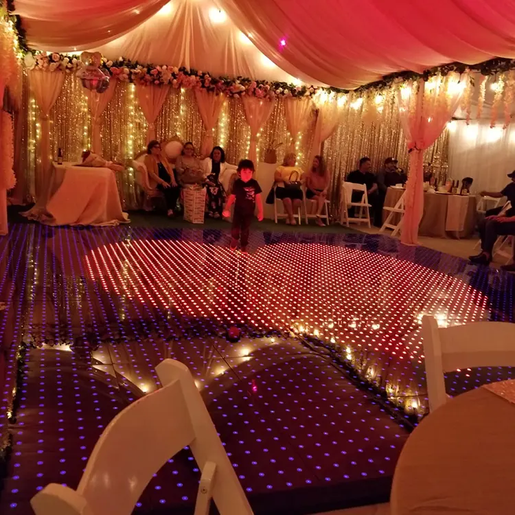 christmas portable magnet disco stage light white wedding effects white led pixel dance floor rental