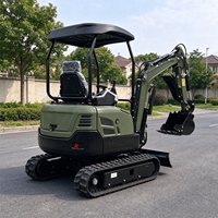 Excavator Mini Crawler 1 Ton Hidrolik, Penggali Kecil Kanopi Terbuka, Bersertifikasi CE EPA, Excavator Mikro untuk Pertanian, Kebun, dan Pembangunan Rumah
