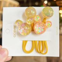 Mode haute qualité gelée couleur 2 pièces/ensemble filles cheveux élastiques enfants étincelant souris boule perle bébé cheveux cravates cheveux accessoires
