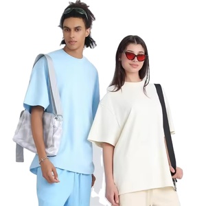Camiseta Unisex de Algodón Oversize con Hombros Caídos, Tallas Grandes, Holgada, Casual, Manga Corta, para Hombre y Mujer, Uso Diario - Product Image 1