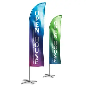 Now Open Advertising Banner Kit Include Feather Flag