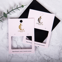 Tarjeta de papel ecológica Embalaje de exhibición de joyas Logotipo estampado dorado Tarjeta de pendiente
