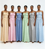 Robe longue décontractée d'été pour femme, nouvelle collection grande taille, sans manches, col halter, coupe trapèze, élégante, pour grossistes d'usine